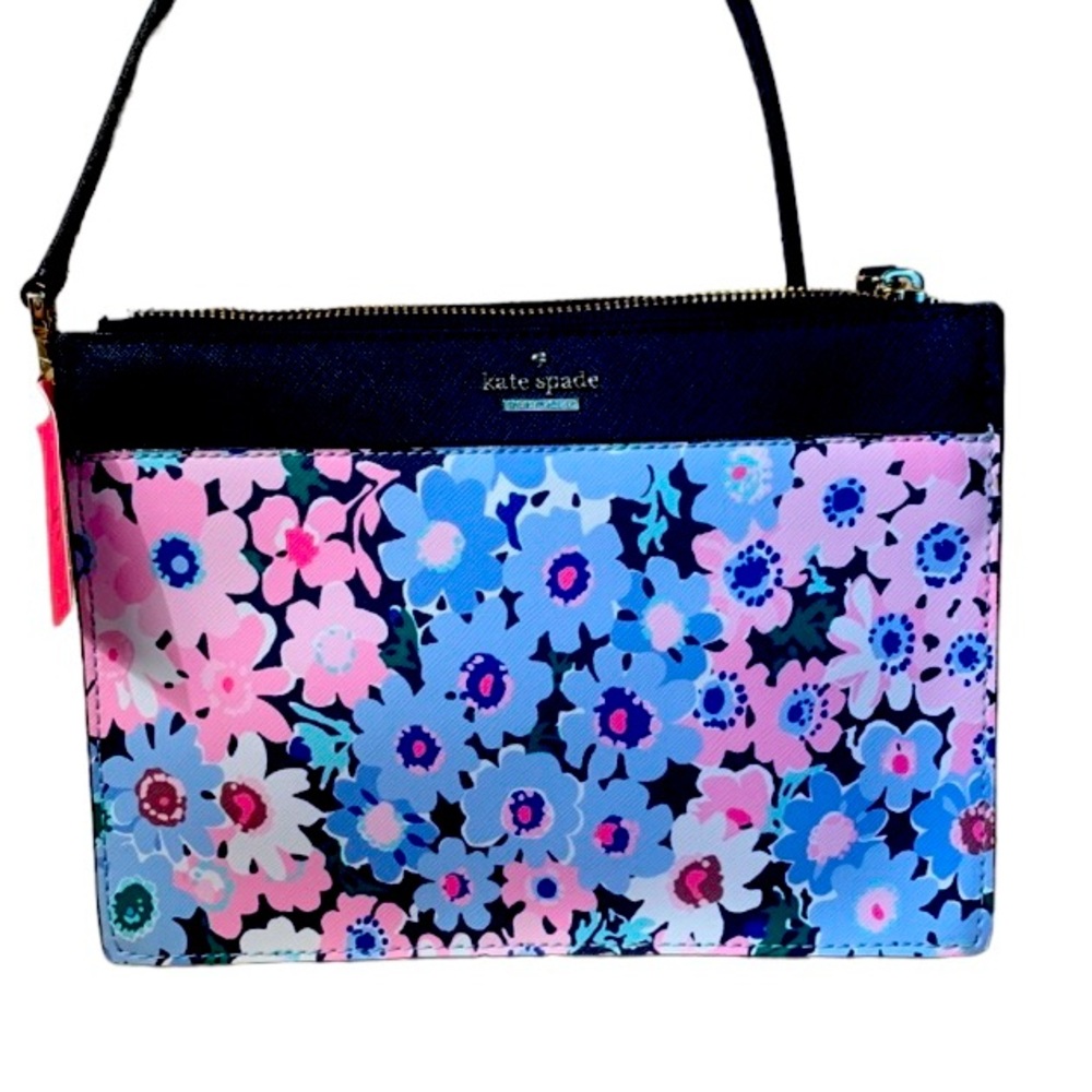 Kate Spade Clarise Multi color Daisy Garden Cameron  Leather Crossbody Bag NWT